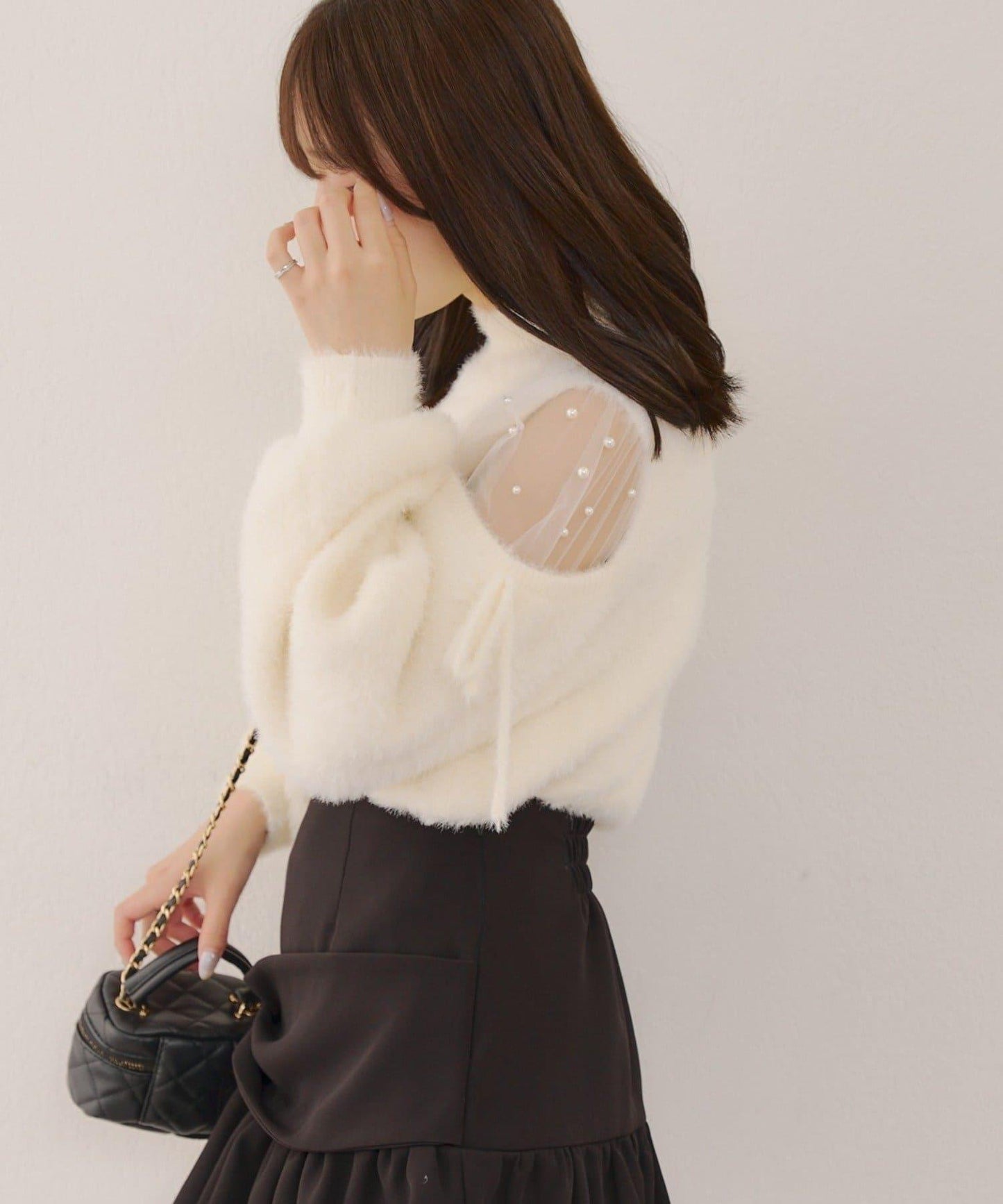 RMAF 露肌珍珠設計針織上衣