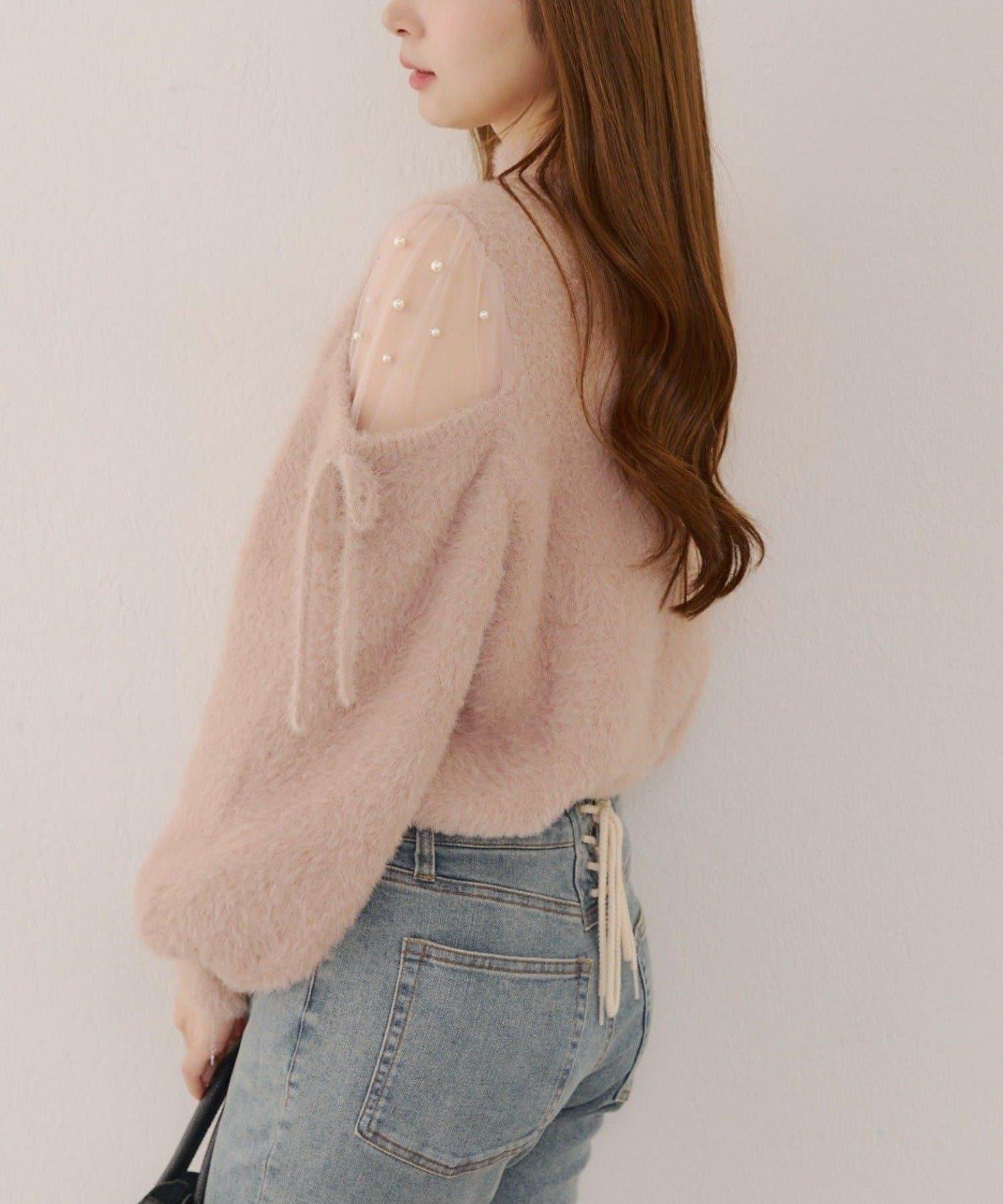 RMAF 露肌珍珠設計針織上衣