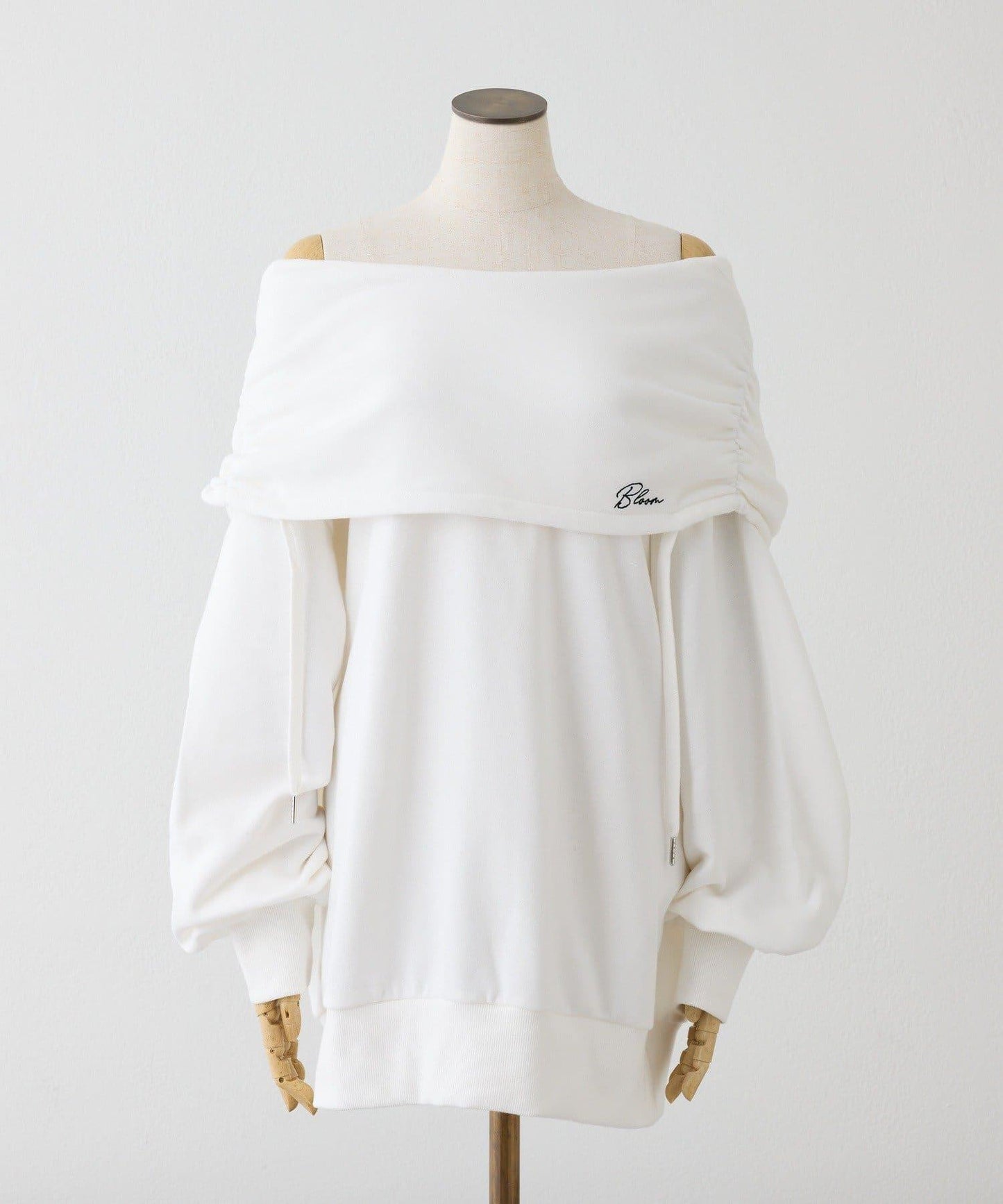 露肩連帽衛衣連衣裙