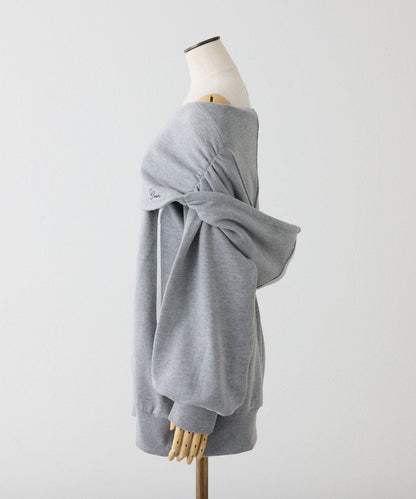 露肩連帽衛衣連衣裙