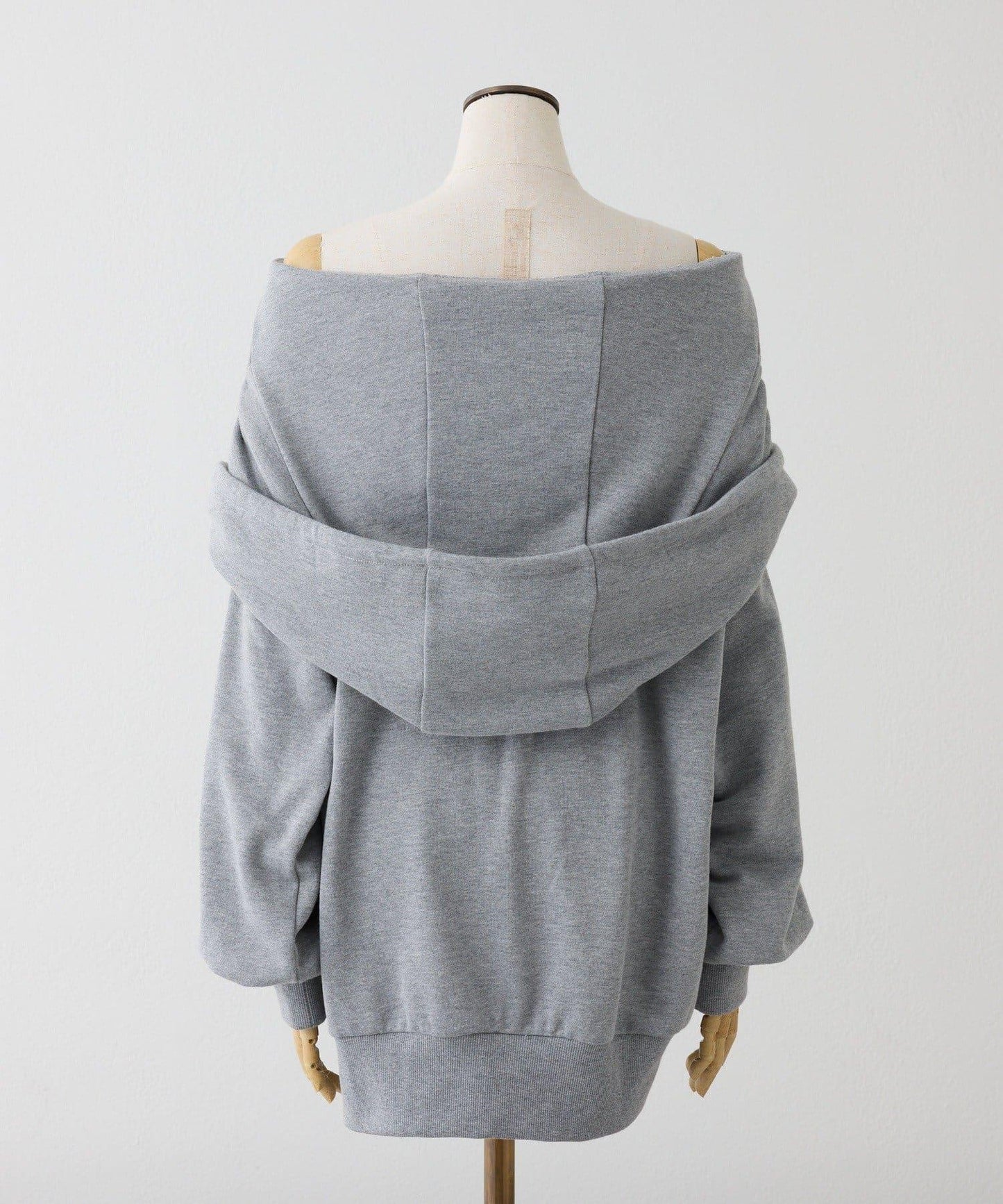 露肩連帽衛衣連衣裙