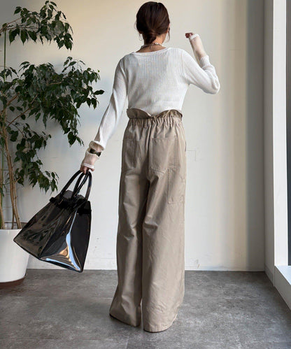 袖部透紗拼接羅紋針織開衫