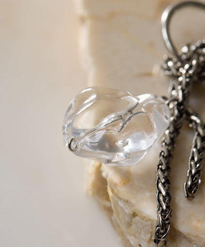 鏈條拼接透明樹脂耳環