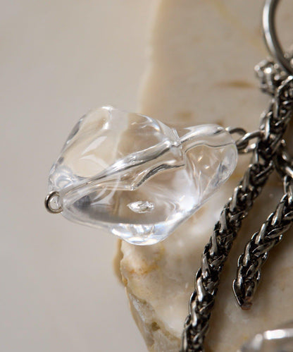 鏈條拼接透明樹脂耳環