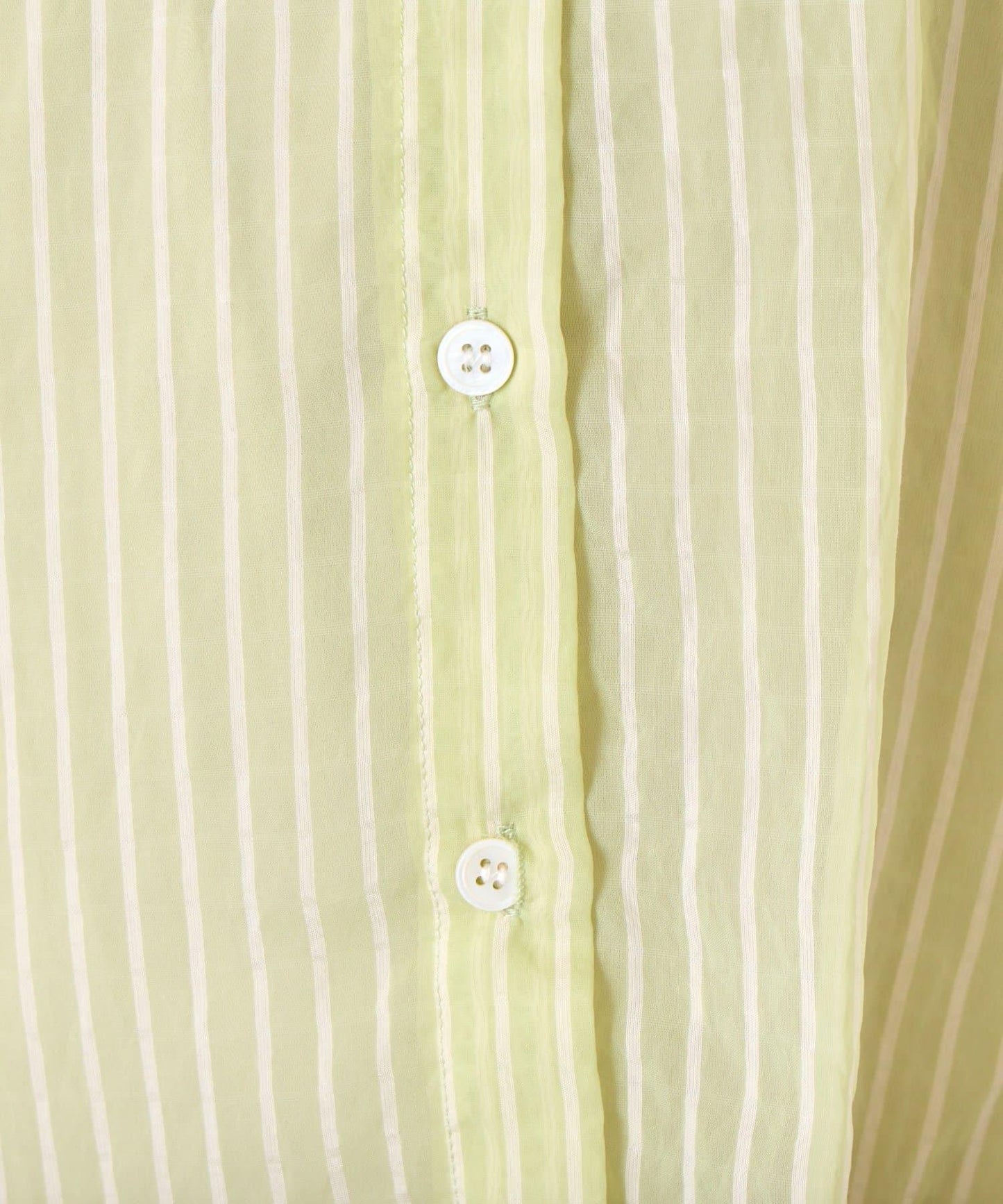 透紗條紋 中長款襯衫