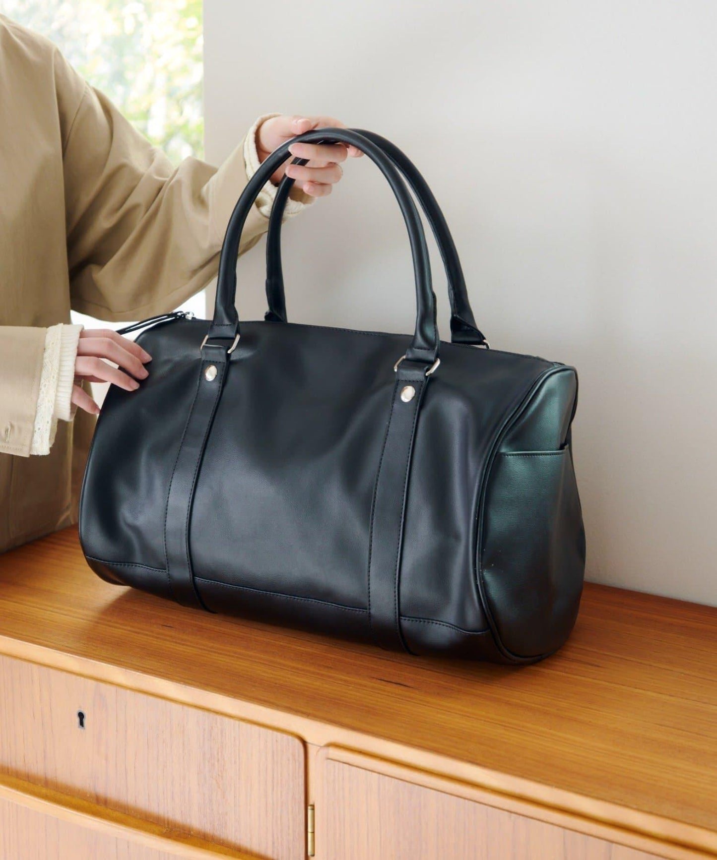 大容量 鉚釘設計 大號波士頓包