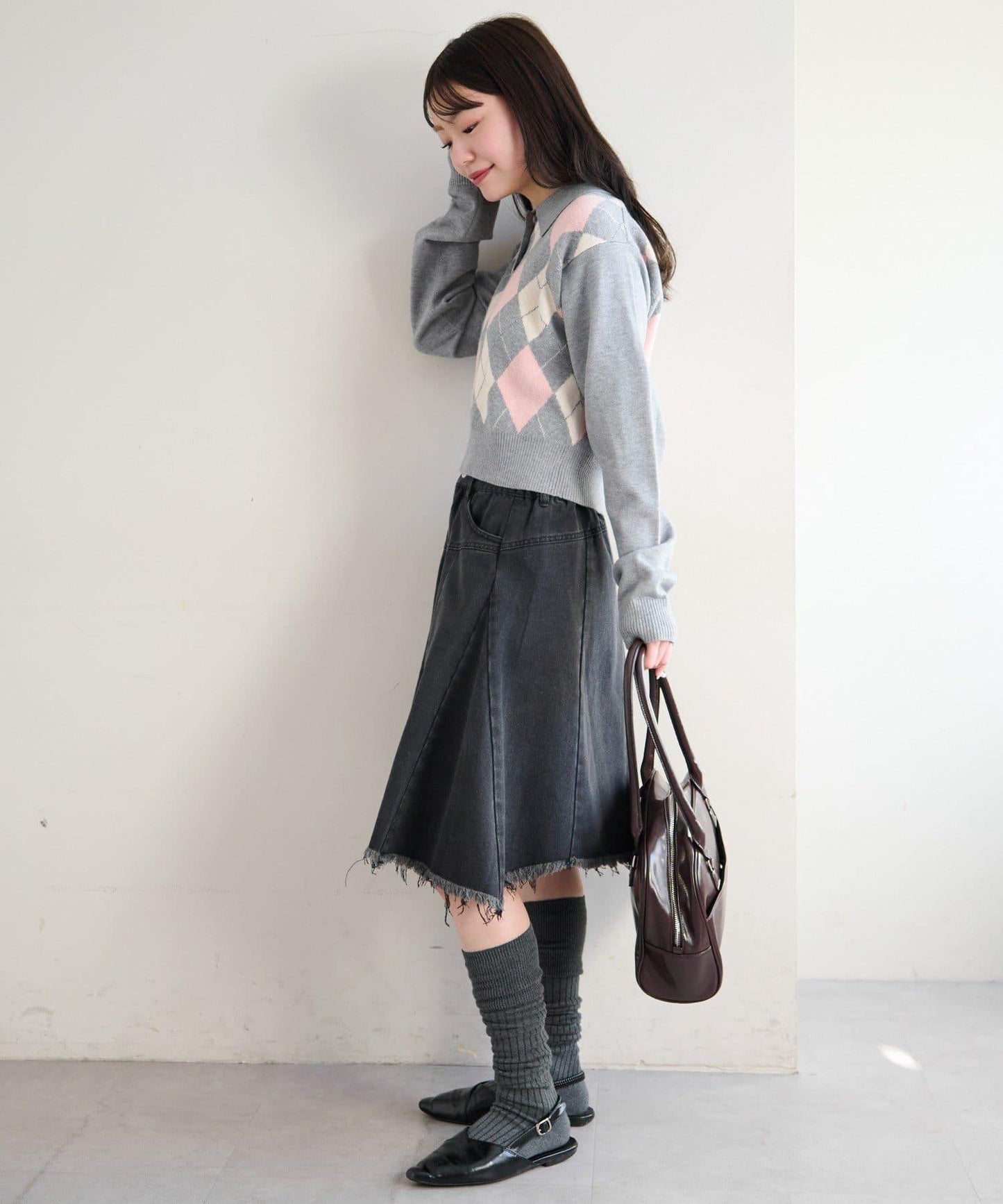 菱格POLO針織上衣