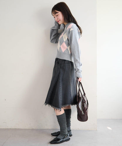 菱格POLO針織上衣