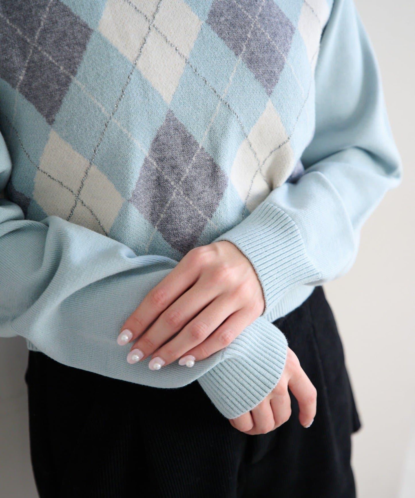 菱格POLO針織上衣