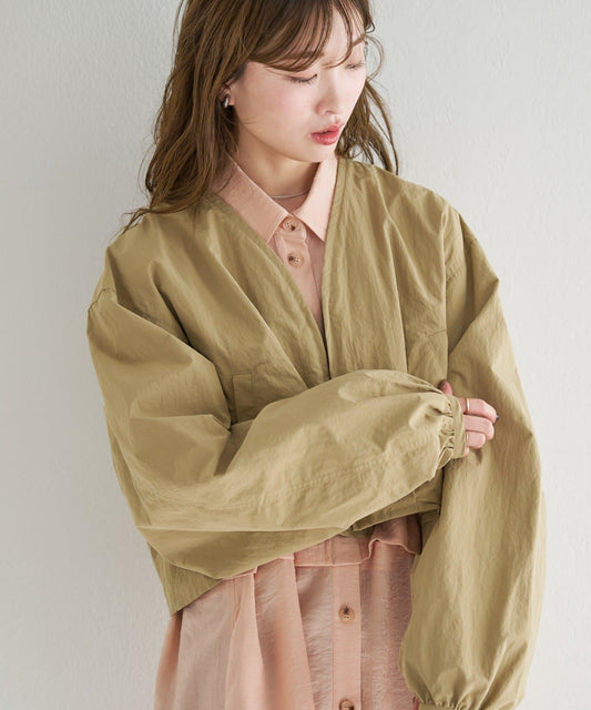 無領設計 尼龍 夾克 B款