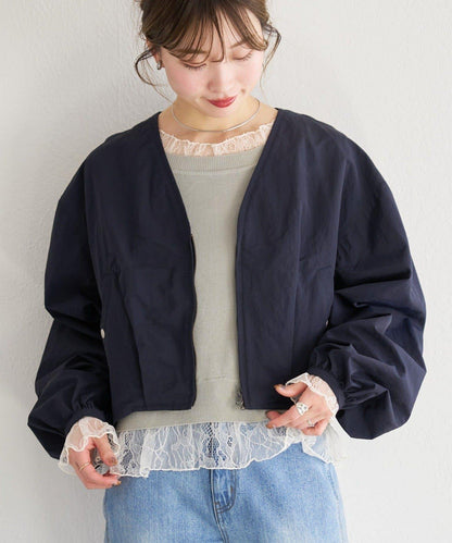 無領設計 尼龍 夾克 B款