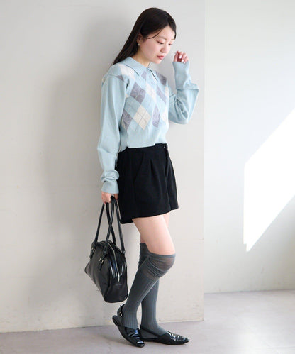 菱格POLO針織上衣