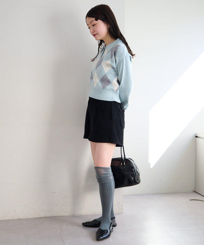 菱格POLO針織上衣