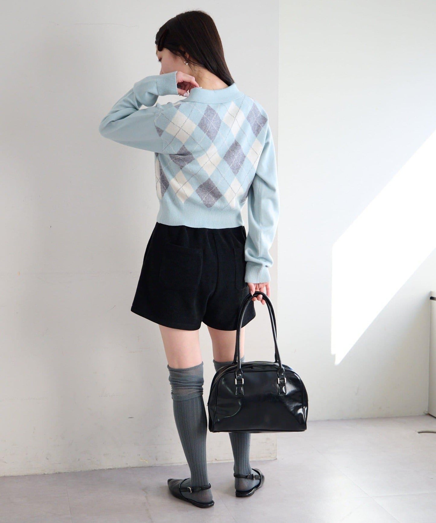 菱格POLO針織上衣