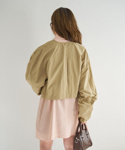 無領設計 尼龍 夾克 B款