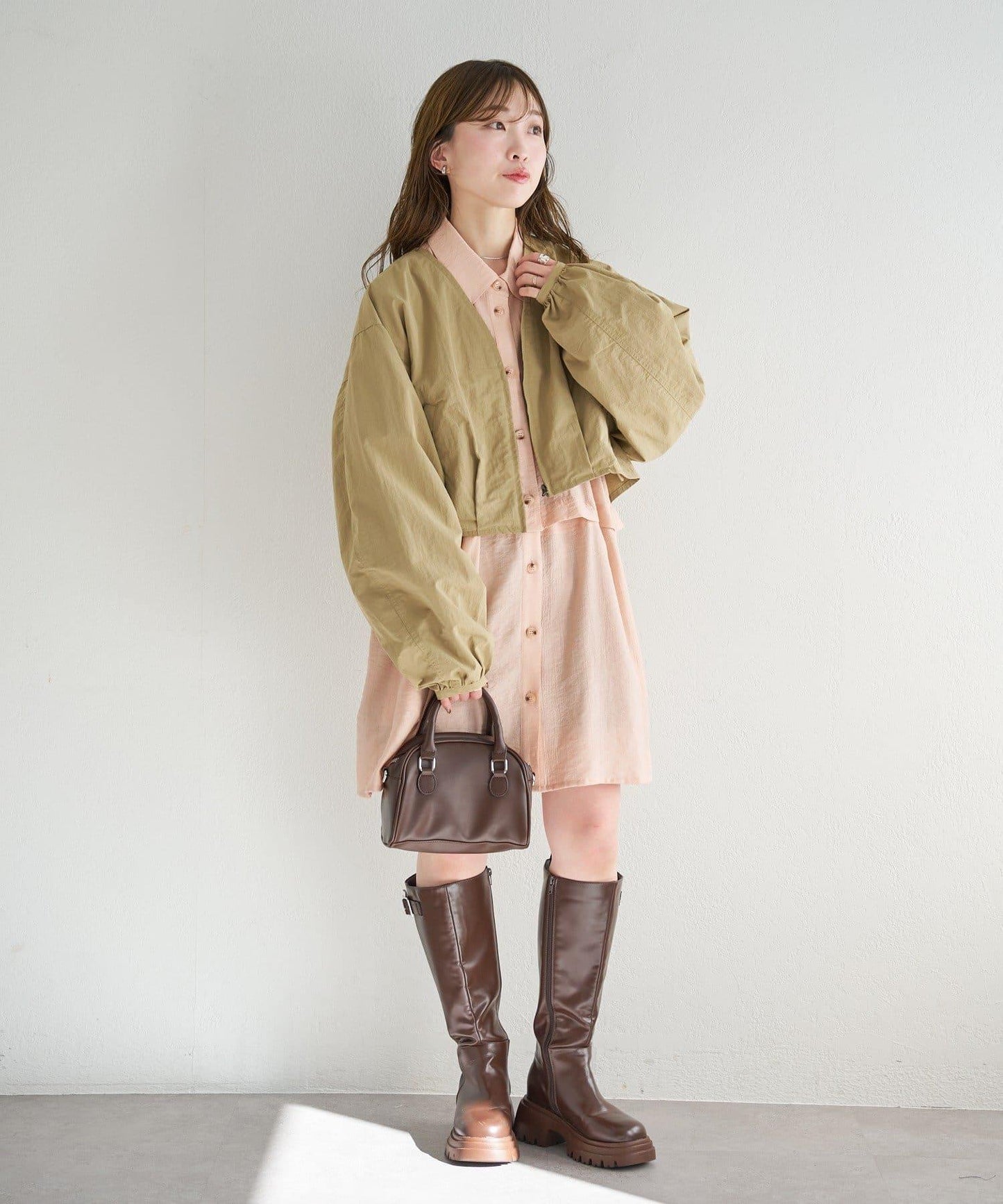 無領設計 尼龍 夾克 B款