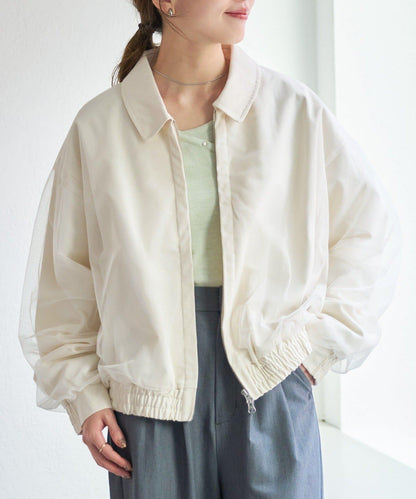 B 網紗層次拼接 夾克