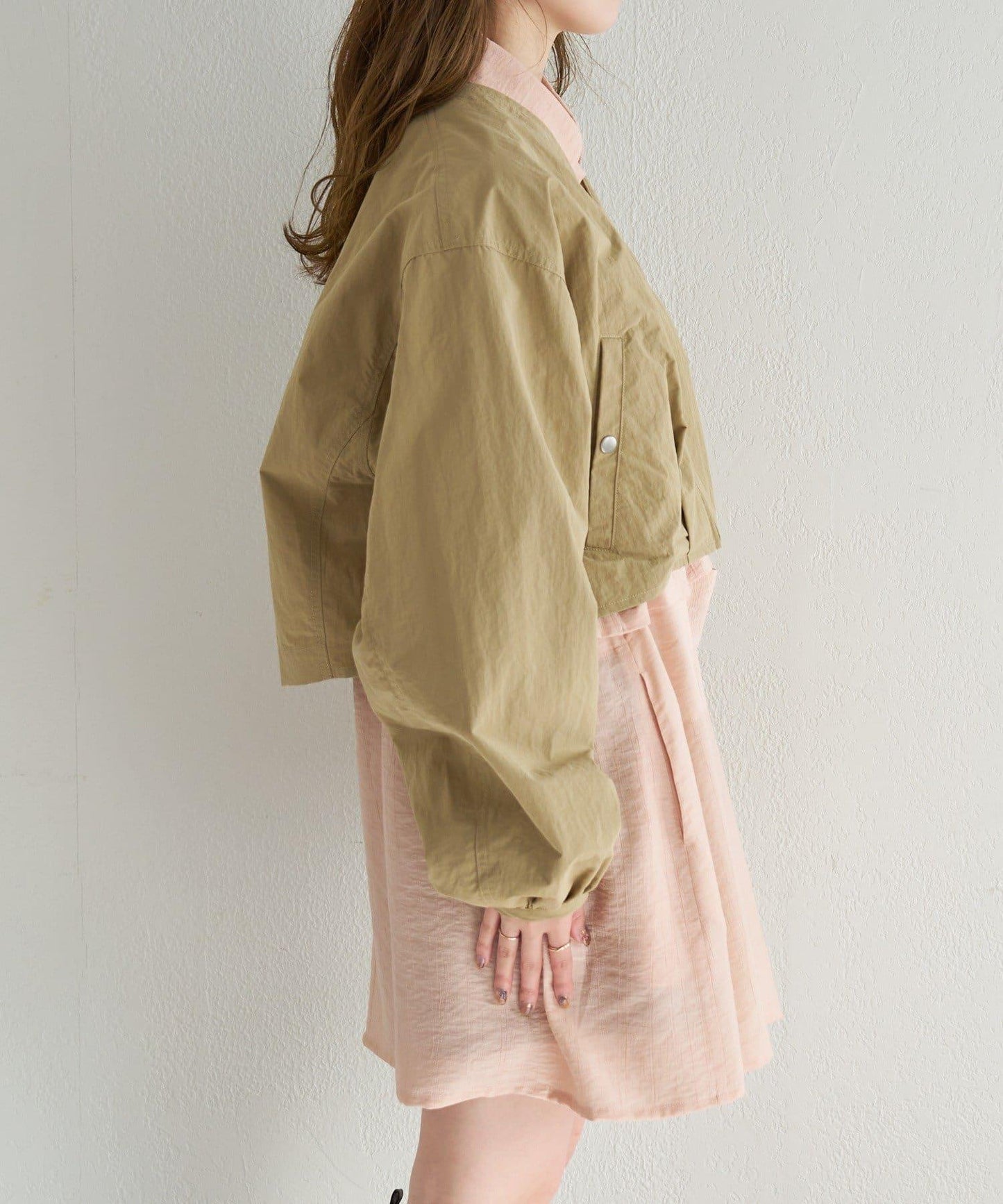 無領設計 尼龍 夾克 B款