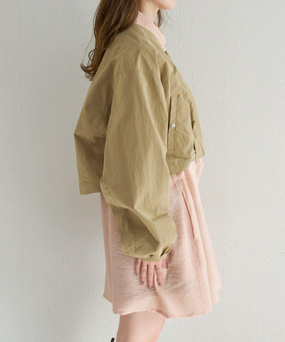 無領設計 尼龍 夾克 B款