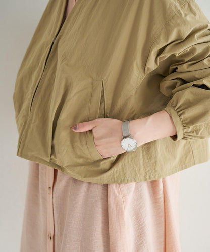 無領設計 尼龍 夾克 B款