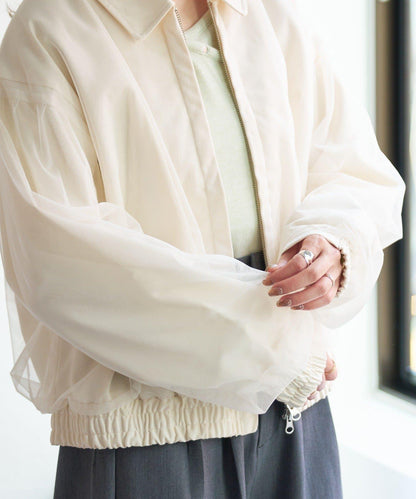 B 網紗層次拼接 夾克