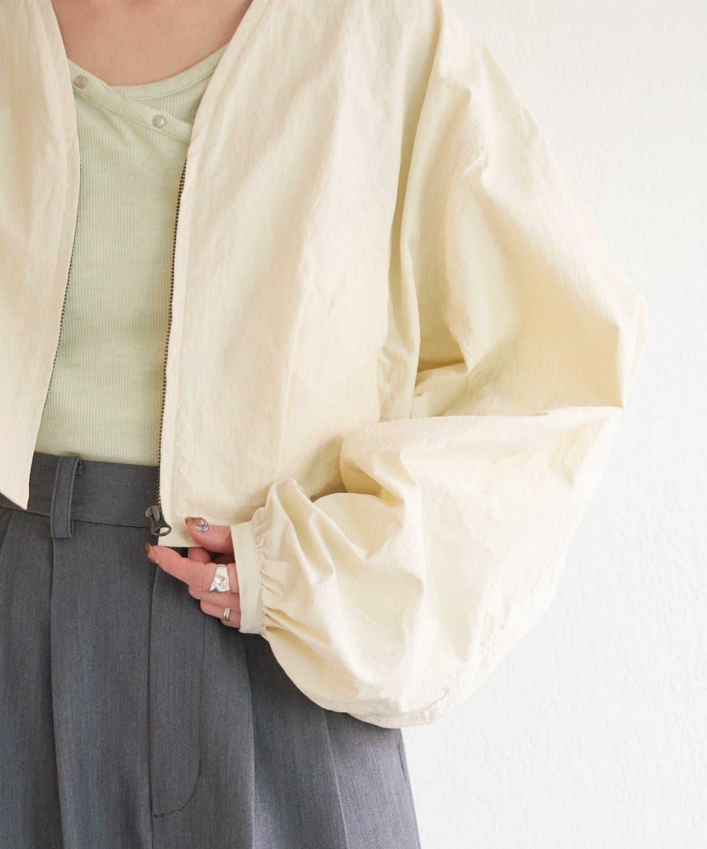 無領設計 尼龍 夾克 B款