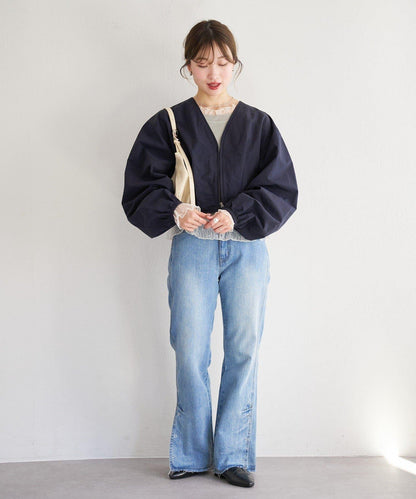 無領設計 尼龍 夾克 B款