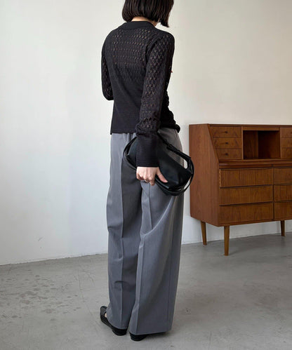 蕾絲抽褶按扣 針織開衫