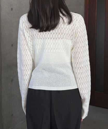 蕾絲抽褶按扣 針織開衫