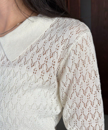 蕾絲抽褶按扣 針織開衫