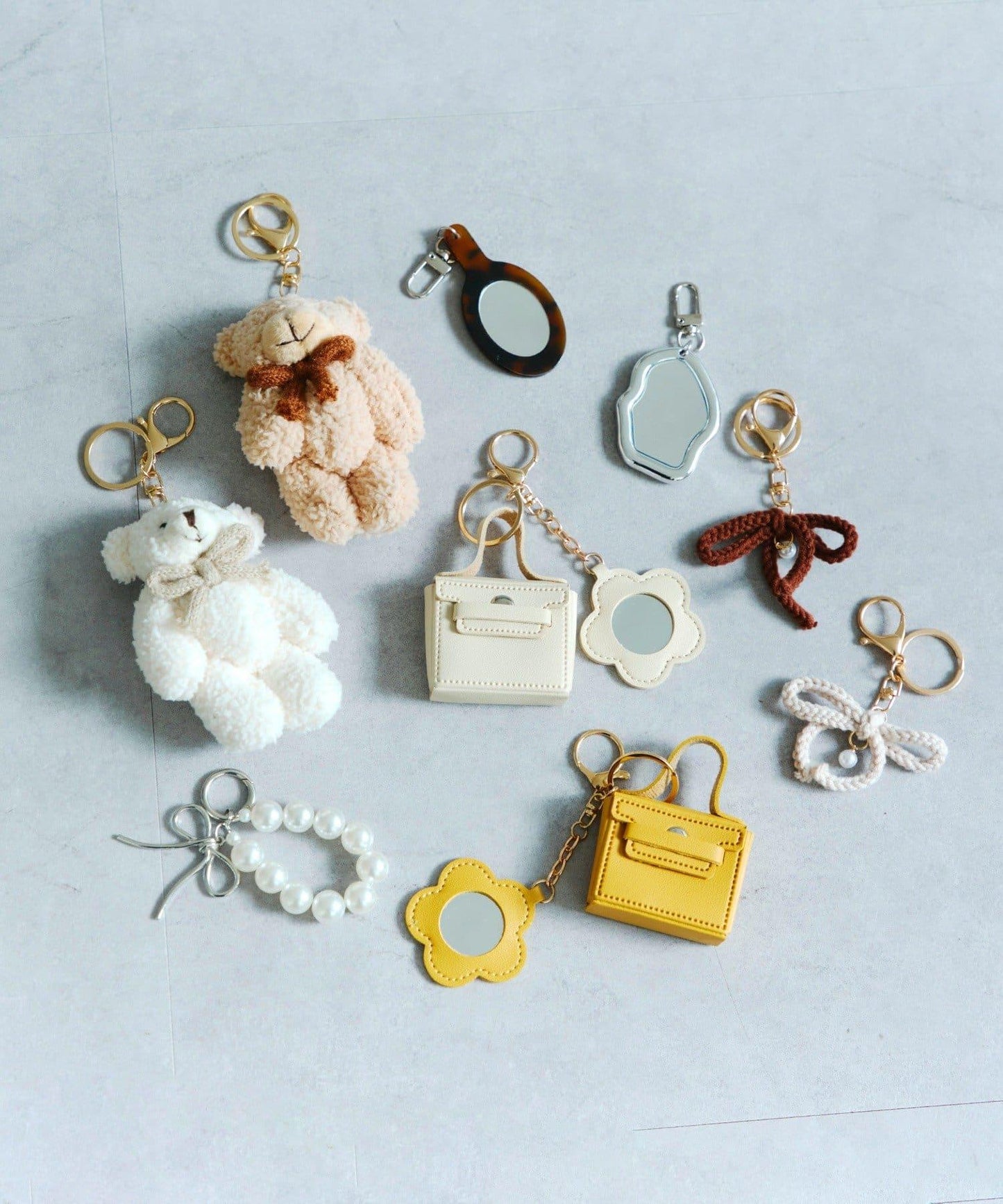 珍珠蝴蝶結掛件