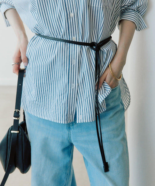 腰部點綴設計 皮繩腰帶