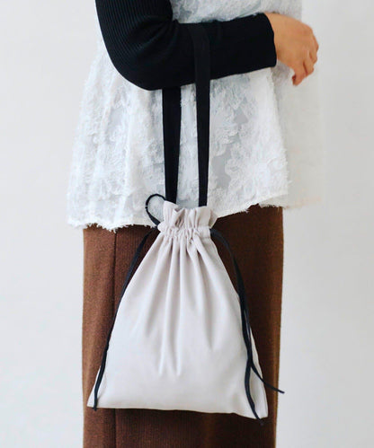 雙色束口托特包