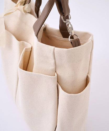 人造皮拼接 2WAY設計 單肩包 Shoulder Bag_069 S.blanc