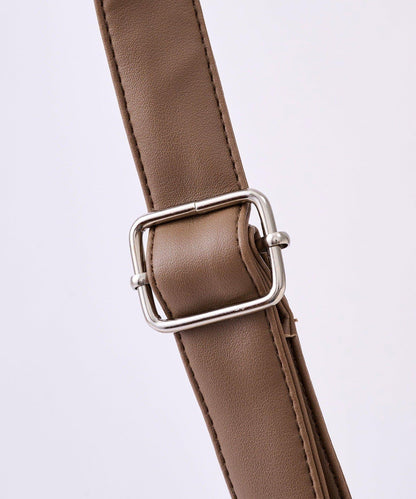 人造皮拼接 2WAY設計 單肩包 Shoulder Bag_069 S.blanc