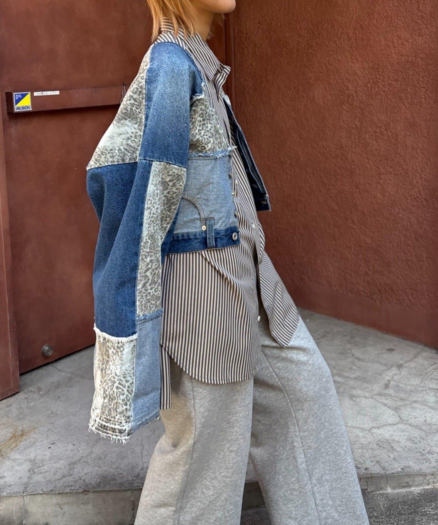 牛仔拼接短款夾克（展示會款）