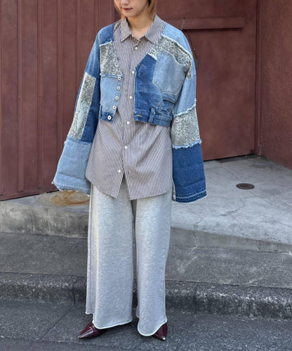 牛仔拼接短款夾克（展示會款）