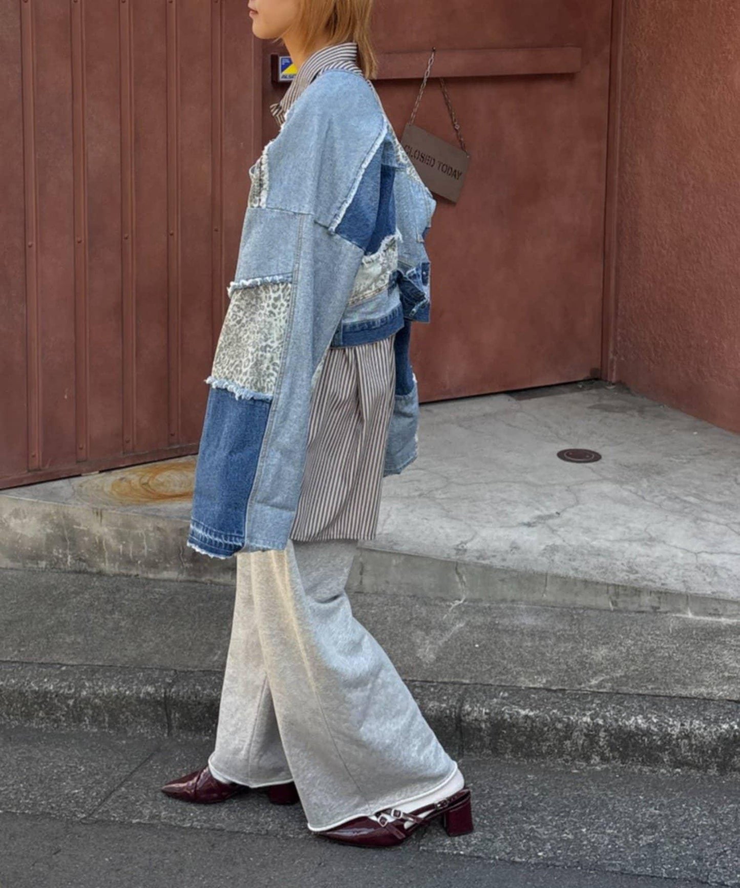 牛仔拼接短款夾克（展示會款）