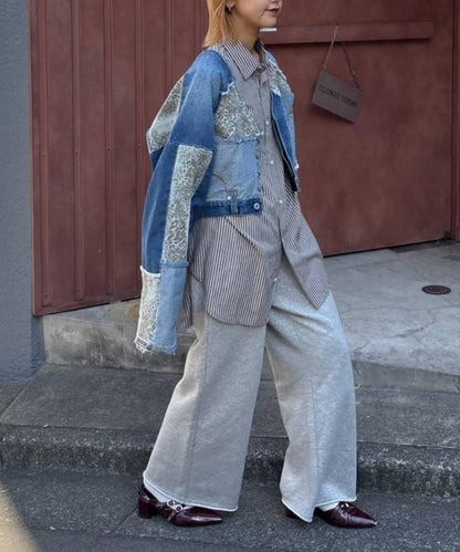 牛仔拼接短款夾克（展示會款）