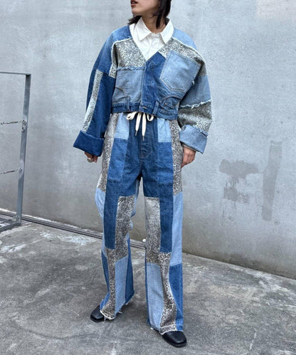 牛仔拼接短款夾克（展示會款）