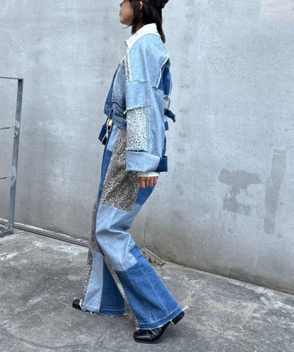 牛仔拼接短款夾克（展示會款）