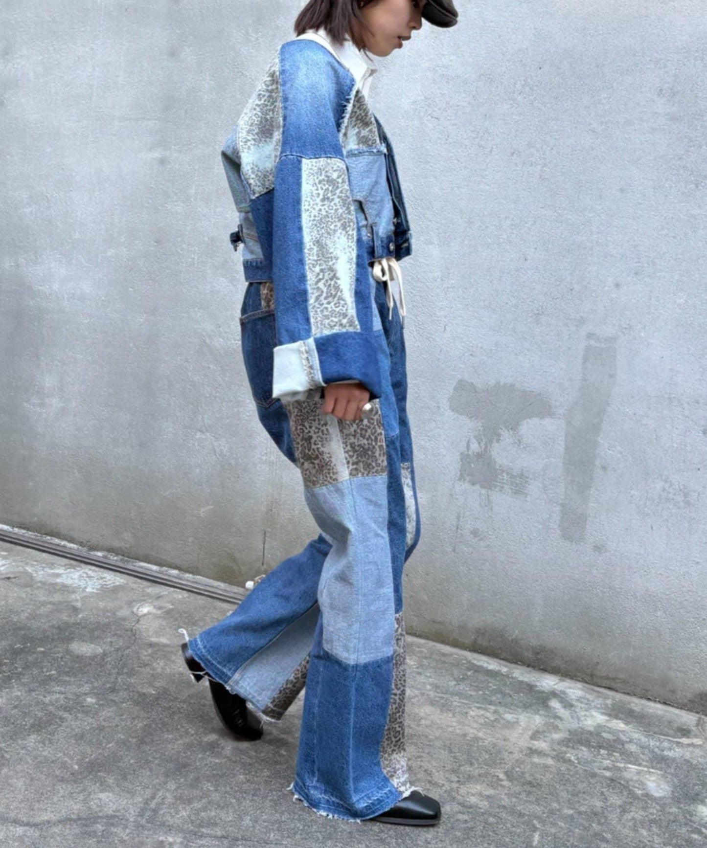 牛仔拼接短款夾克（展示會款）