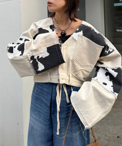 牛仔拼接短款夾克（展示會款）