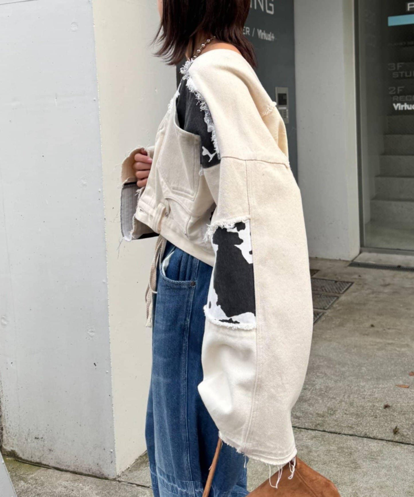 牛仔拼接短款夾克（展示會款）