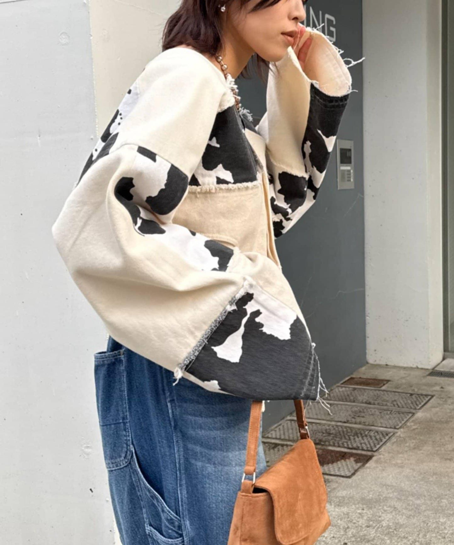 牛仔拼接短款夾克（展示會款）