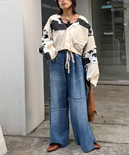 牛仔拼接短款夾克（展示會款）