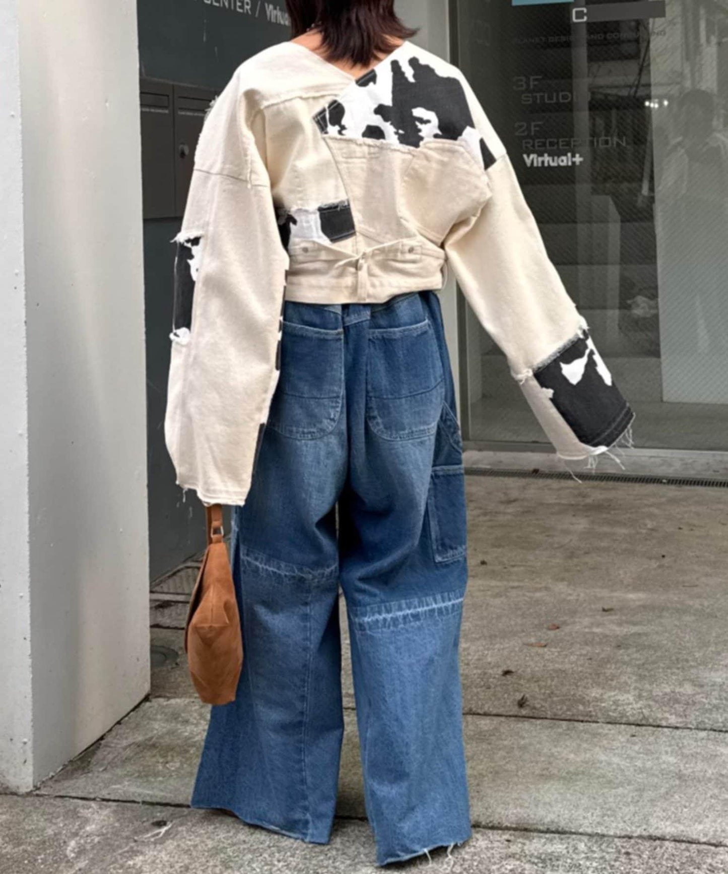 牛仔拼接短款夾克（展示會款）