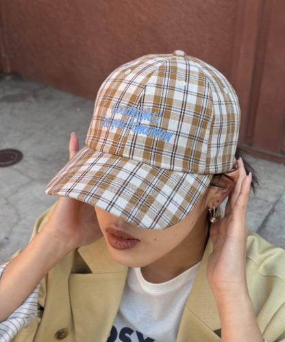 UNISEX 格紋Logo棒球帽