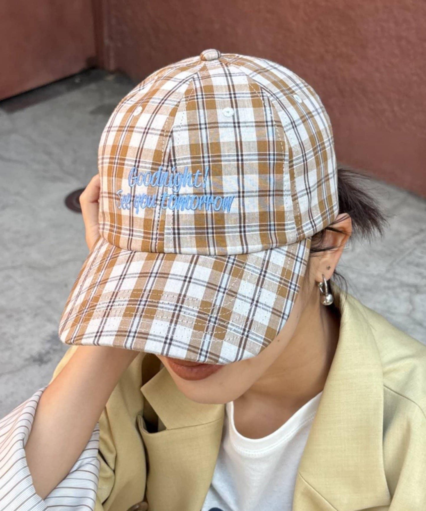 UNISEX 格紋Logo棒球帽