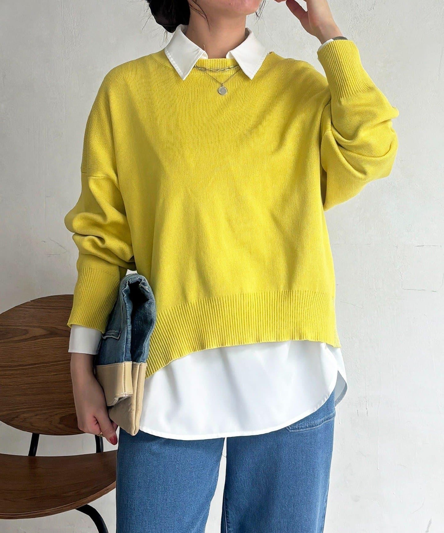 疊穿設計 針織套頭衫